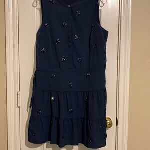 Tommy Hilfiger Navy Tiered Dress Sz Lg